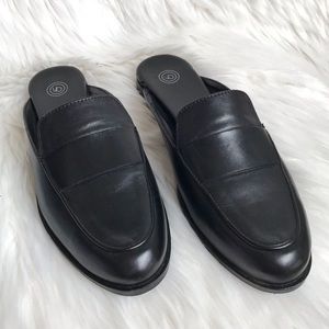 URBAN OUTFITTERS Black Leather Jules Mule Loafers